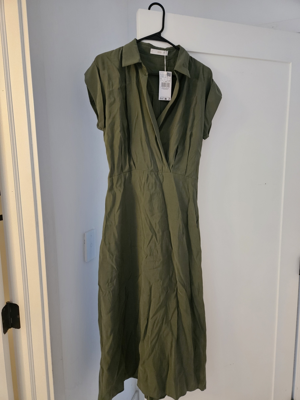 Mango Olive Green Midi Shirt Dress - Picture 4 of 4